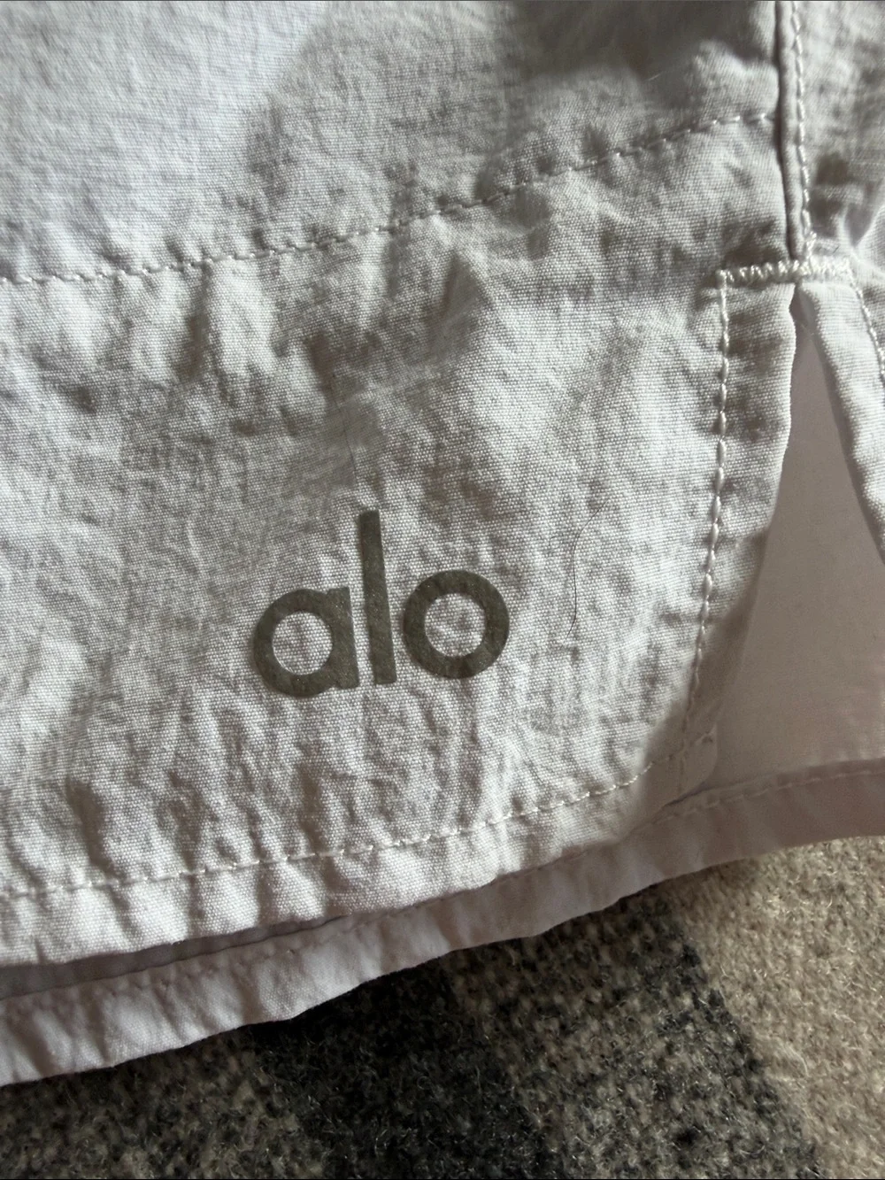 ALO Yoga Alumni Short White Athletic Shorts